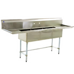 Thumbnail image #1 for Eagle Group BlendPort® BPS-1854-3-24-FC 3-Compartment Floor Model Stainless Steel Sink, 18 x 18-Inch Bowls, Dual 24-Inch Drainboards