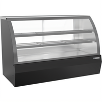 Floor Model Open-Food Rated Dry Deli Display Case with Curved Front Glass, 21 Cu. Ft., Black Exterior