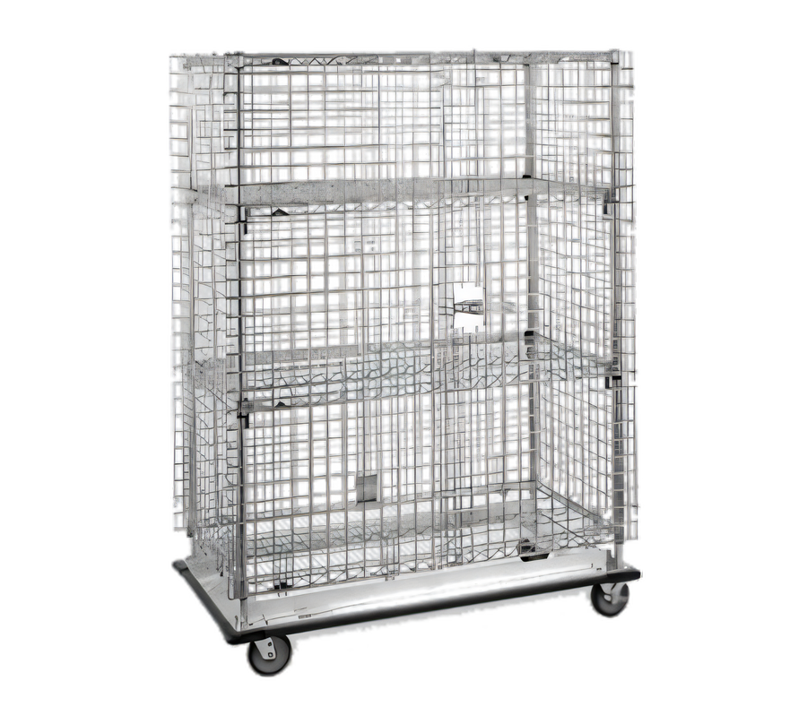 Product image #1 for Metro Super Erecta qwikSLOT Mobile Security Cage with Two 270° Doors and Aluminum Dolly